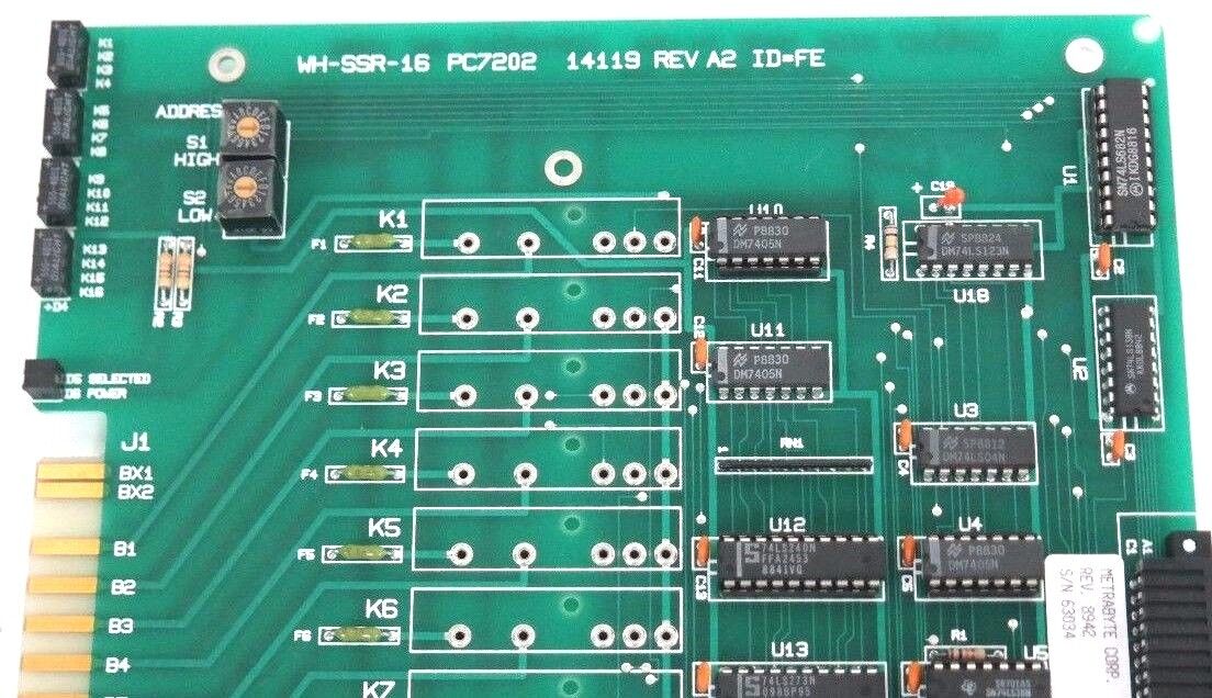NEW METRABYTE CORP. WH-SSR-16 BOARD WHSSR16, PC7202 14119 REV. A2 ID=FE