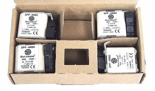 BOX OF 4 NEW BUSSMANN SPP-4M80 SEMITRON FUSES 80A, 700V, SPP4M80