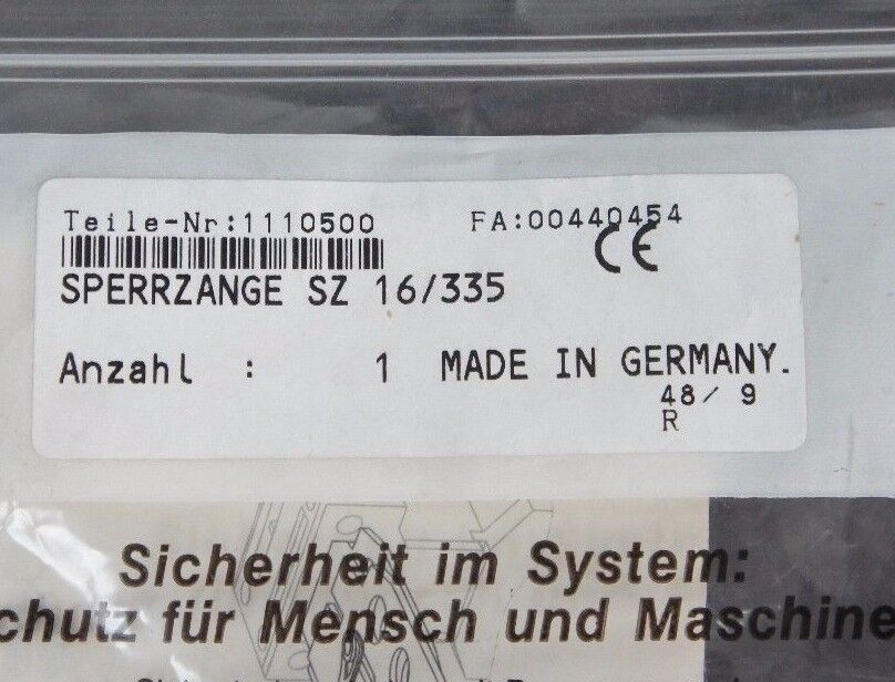 NEW SCHMERSAL 1110500 SPERRZANG SZ 16/335