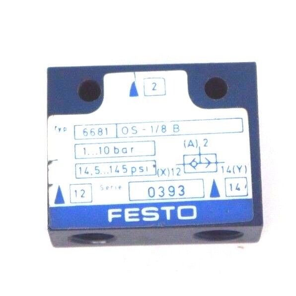 NEW FESTO 6681 0S-1/8 B VALVE 66810S1/8B, 1...0 BAR, 14.5...145 PSI