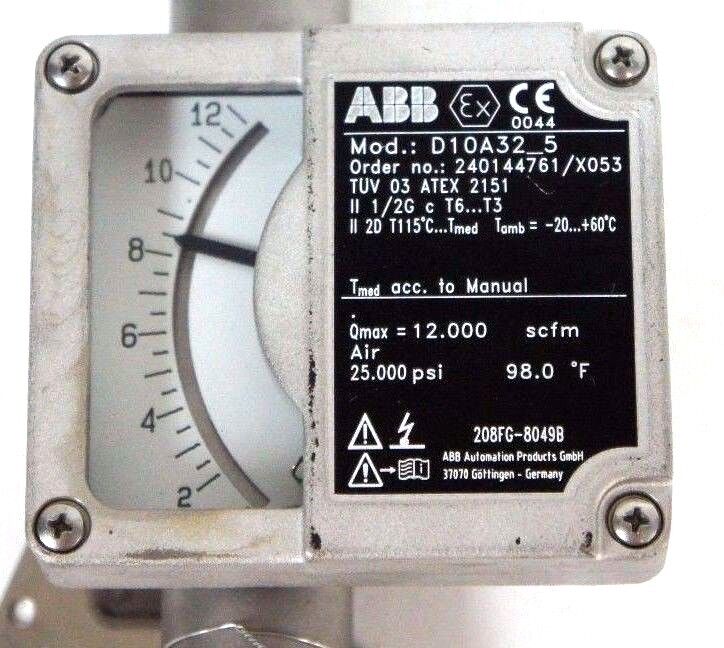 NEW ABB D10A32-5 FLOWMETER 1/2" NPT 240144761/X053 D10A325