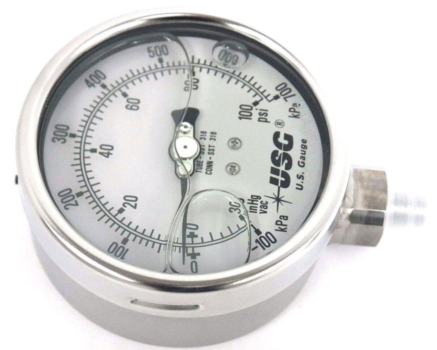 NIB AMETEK SPEC. NO. 356189LG GAUGE FIG. NO. C656LG, CONN. 1/4 LM, SIZE: 100MM