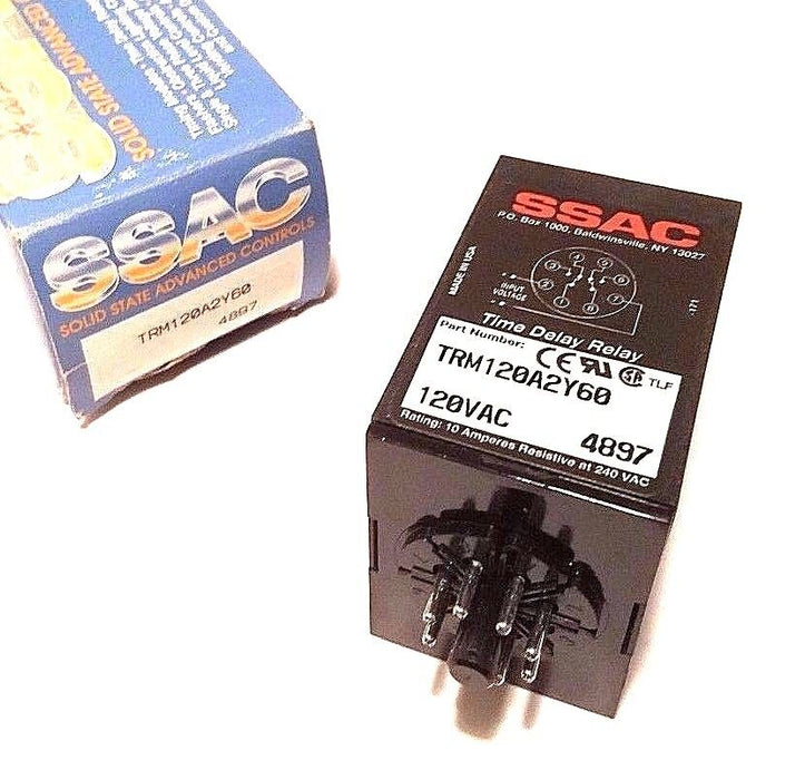 NIB SSAC TRM120A2Y60 TIME DELAY RELAY 120VAC, 1-60SEC, 4897