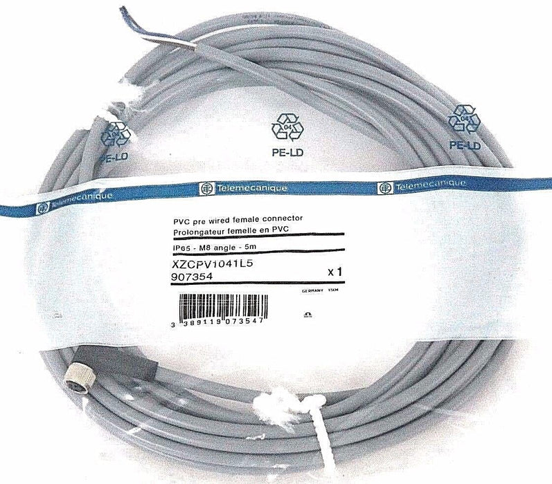 NEW TELEMECANIQUE XZCPV1041L5 PVC PRE WIRED FEMALE CONNECTOR, 907354