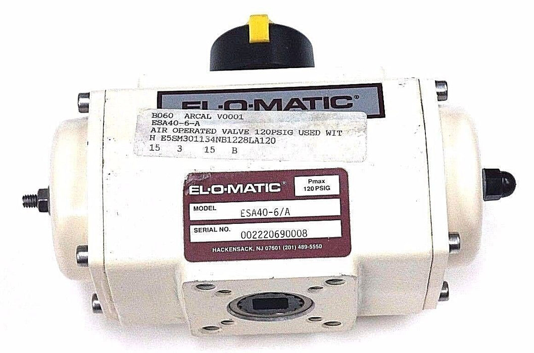 NEW EL-O-MATIC ESA40-6/A PNEUMATIC ACTUATOR SPRING RETURN 120PSIG ELOMATIC