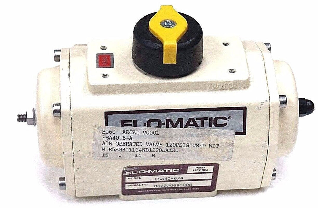 NEW EL-O-MATIC ESA40-6/A PNEUMATIC ACTUATOR SPRING RETURN 120PSIG ELOMATIC