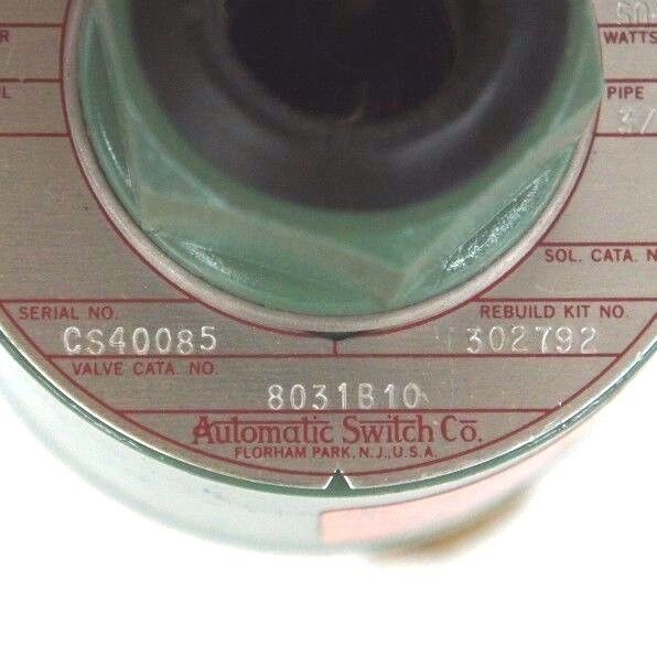 NEW ASCO RED HAT 8031B10 SOLENOID VALVE 110/120V, 50/60HZ, 7PSI AIR, 5PSI WATER