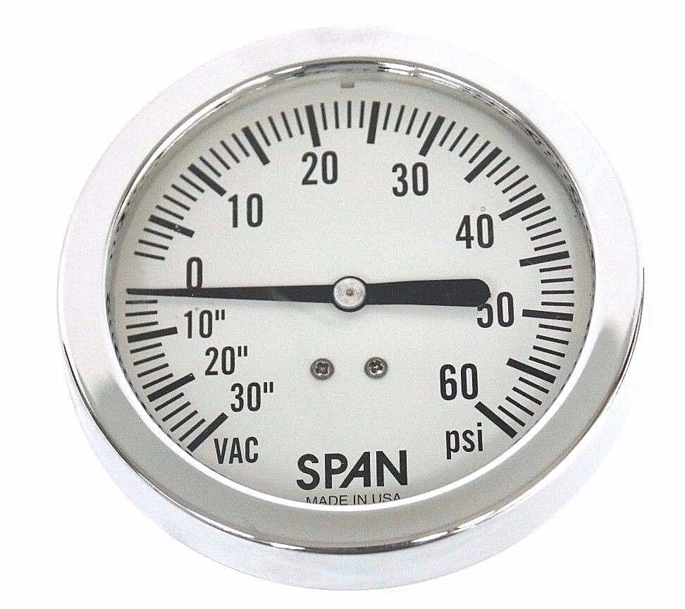 NIB SPAN SGC315-30-60-PSI-G-FI-NZ PRESSURE GAUGE 6505150, 03-0004-T