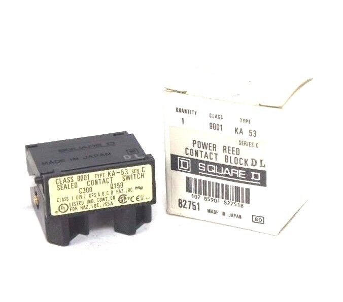 NIB SQUARE D 9001-KA53 POWER REED CONTACT BLOCK SER C, 9001KA53