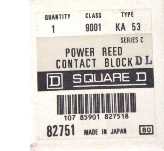 NIB SQUARE D 9001-KA53 POWER REED CONTACT BLOCK SER C, 9001KA53