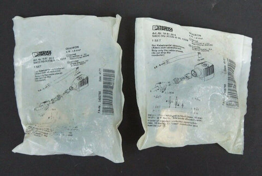 LOT OF 2 NIB PHOENIX CONTACT 1681295 ACTUATOR PLUGS SACC-BQ-3CON-A-VL 12/24