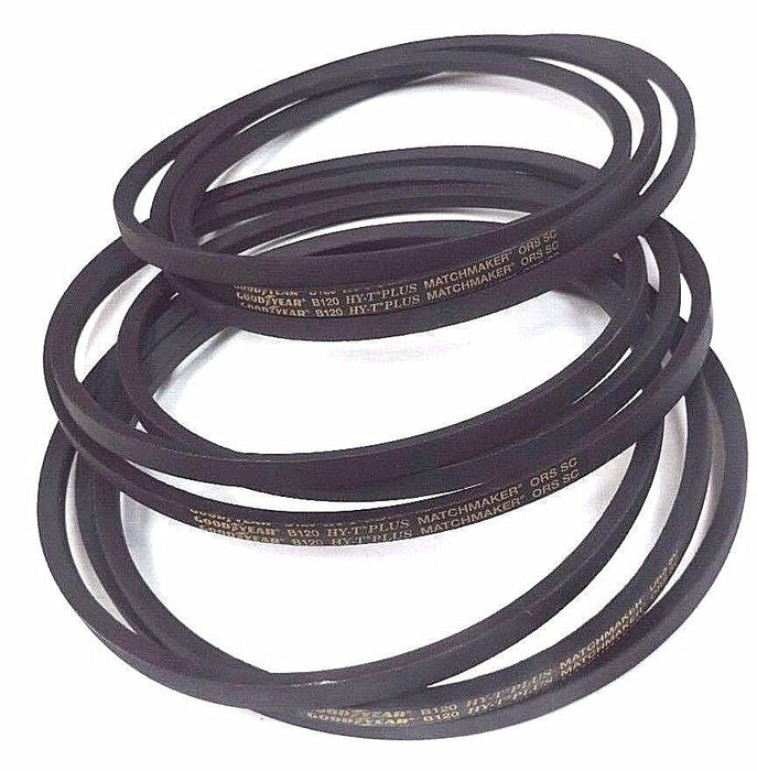 LOT OF 3 NEW GOODYEAR B120 HY-T PLUS MATCHMAKER BELTS 5/8'' WIDTH, 120'' LENGTH