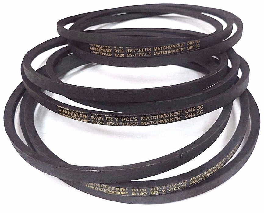 LOT OF 3 NEW GOODYEAR B120 HY-T PLUS MATCHMAKER BELTS 5/8'' WIDTH, 120'' LENGTH