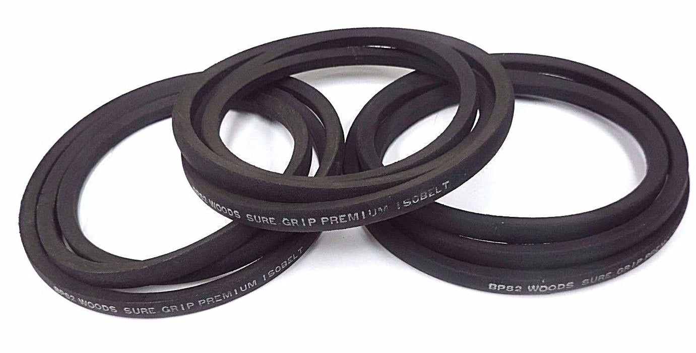 LOT OF 3 NEW TB WOOD'S BP82 SURE GRIP V-BELTS 85IN CIRCUMFERENCE 21/32IN TOP WID