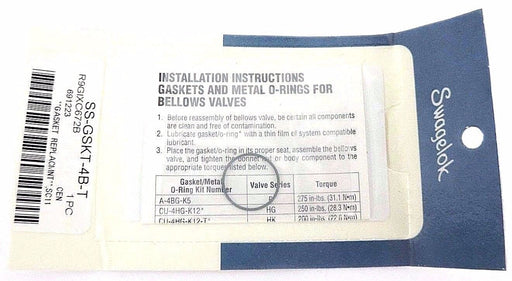 NIB SWAGELOK SS-8BK-VA-1C-K10 VALVE W/ SS-GSKT-4B-T GASKET