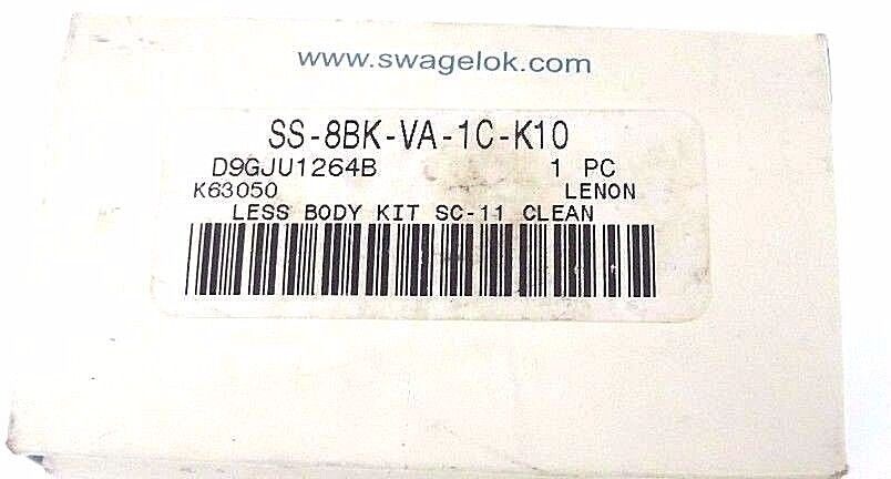 NIB SWAGELOK SS-8BK-VA-1C-K10 VALVE W/ SS-GSKT-4B-T GASKET