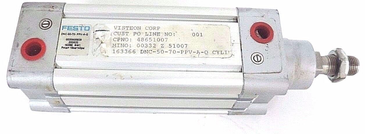 NEW FESTO DNC-50-70-PPV-A-Q CYLINDER 163366, 10BAR, 145PSI