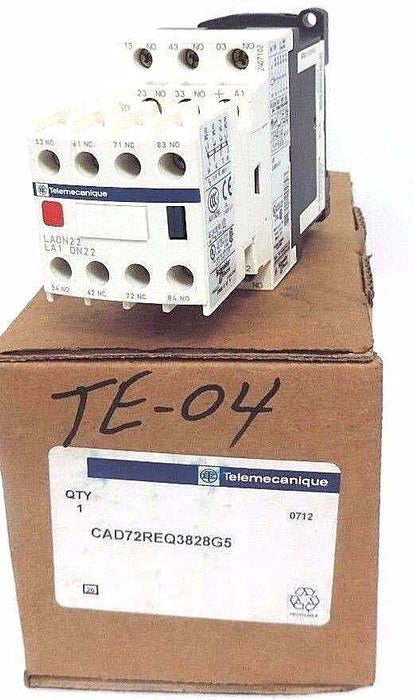 NIB TELEMECANIQUE CAD72REQ3828G5 CONTROL RELAY 600 VAC, 10 AMP