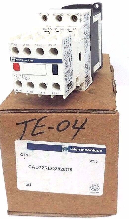 NIB TELEMECANIQUE CAD72REQ3828G5 CONTROL RELAY 600 VAC, 10 AMP