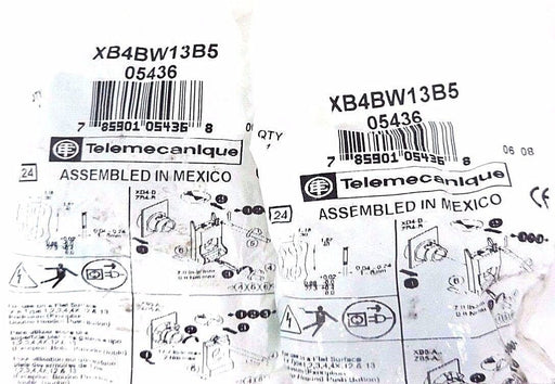 LOT OF 2 NEW TELEMECANIQUE XB4BW13B5 GREEN PUSHBUTTONS 24V