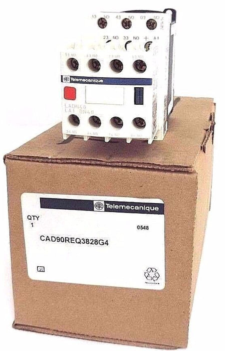 NIB TELEMECANIQUE CAD90REQ3828G4 CONTROL RELAY 600 VAC, 10 AMP