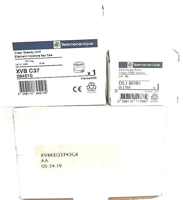 NIB TELEMECANIQUE XVBKEQ3743G6 OVER PACK W/ XVB-C37 CLEAR STEADY UNIT & DL1-BDB1