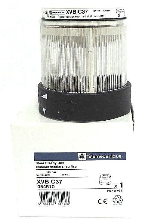 NIB TELEMECANIQUE XVBKEQ3743G6 OVER PACK W/ XVB-C37 CLEAR STEADY UNIT & DL1-BDB1