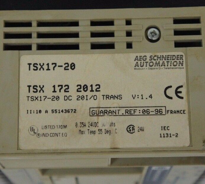 SCHNEIDER TELEMECANIQUE TSX17-20 CONTROLLER DC 20I/O TRANS V: 1.4 TSX-172-2012