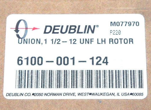 FACTORY SEALED DEUBLIN 6100-001-124 UNION, 1 1/2-12 UNF LH ROTOR 6100001124