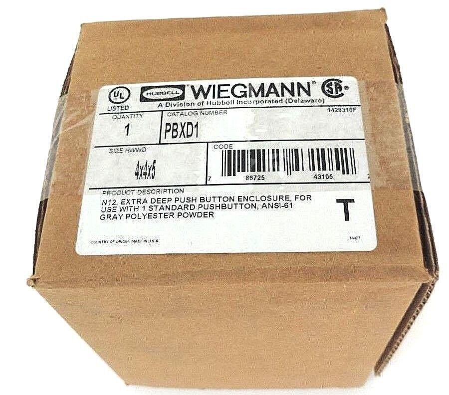 NIB WIEGMANN HUBBELL PBXD1 EXTRA DEEP PUSH BUTTON ENCLOSURE 4X4X5