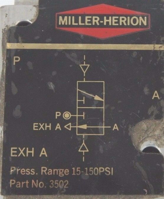 MILLER-HERION 3502 SOLENOID VALVE PRESS RANGE 15-150PSI