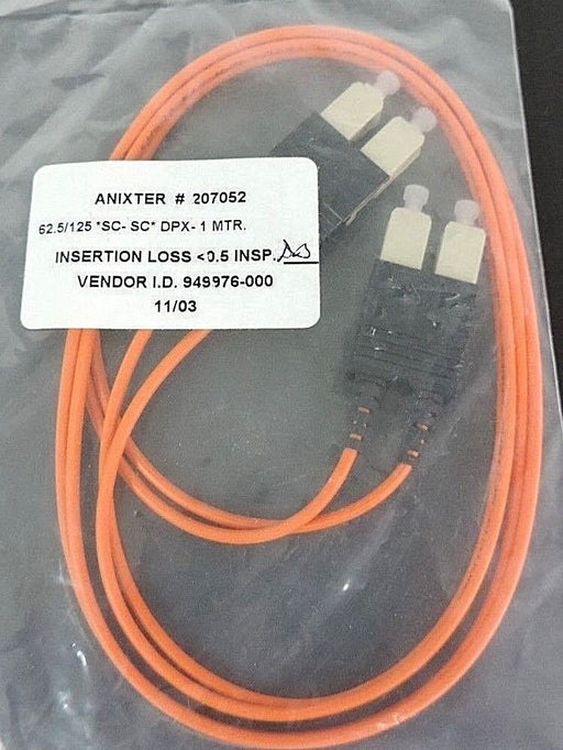 ANIXTER 207052 JUMPER 62.5/125 SC-SC DPX-1 MTR INSERTION LOSS 0.5, 949976-000