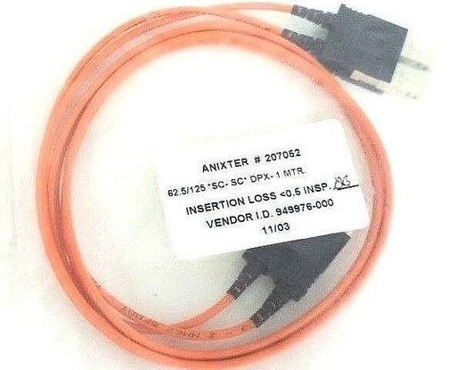 ANIXTER 207052 JUMPER 62.5/125 SC-SC DPX-1 MTR INSERTION LOSS 0.5, 949976-000