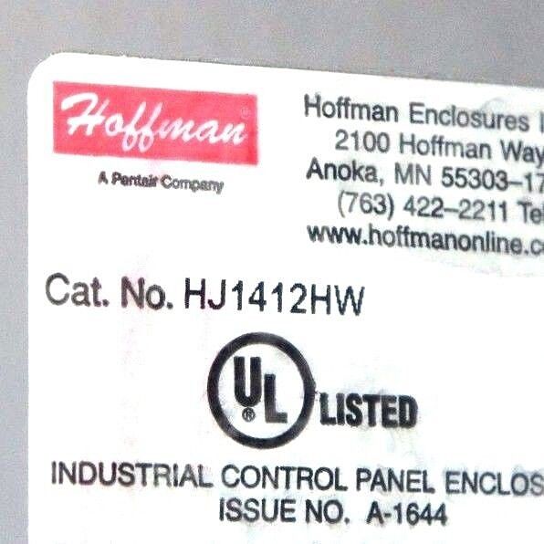 HOFFMAN ENCLOSURES HJ1412HW FLAT HINGED SCREW CVR ENCLOSURE