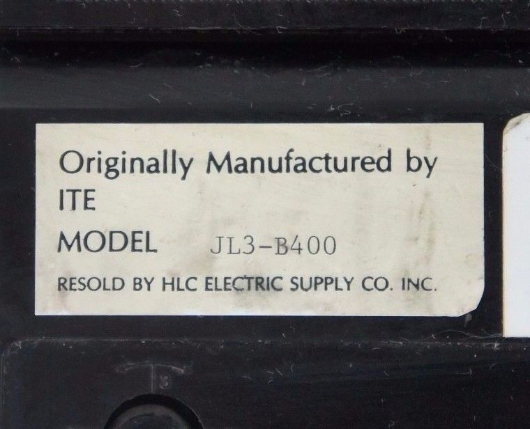 SIEMENS ITE JL3-B400 CIRCUIT BREAKER 400AMP 3POLE 600VAC