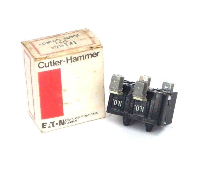 NIB CUTLER HAMMER 10250T41 CONTACT BLOCK 2 N.O.