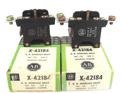 LOT OF 2 NIB ALLEN BRADLEY X-42184 R.H. OVERLOAD RELAYS X42184, SIZE 2