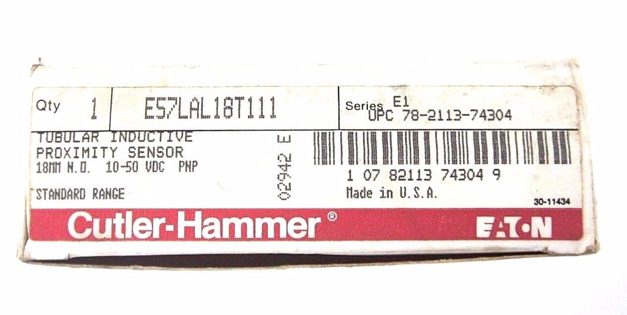 NIB EATON CUTLER-HAMMER E57LAL18T111 TUBULAR PROX. SENSOR SER. E1