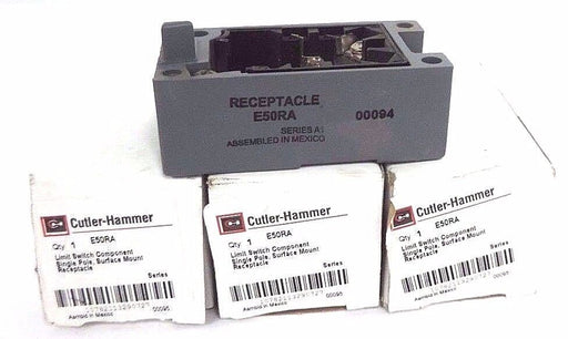 LOT OF 2 NIB EATON CUTLER-HAMMER E50RA LIMIT SWITCH RECEPTACLES, SER. A1