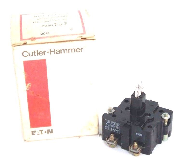 NIB CUTLER HAMMER 10250T63 PUSH PULL OPERATOR LIGHT MODULE 120V, 60HZ, 6V LAMP