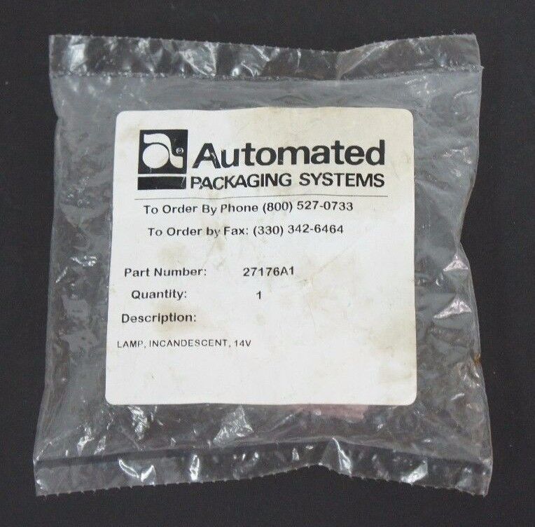 NIB AUTOMATED PACKAGING SYSTEMS 27176A1 INCANDESCENT LAMP 14V