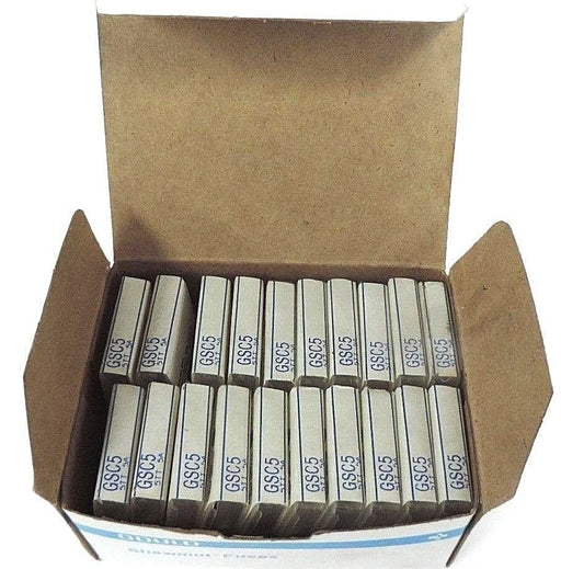 BOX OF 100 NEW GOULD SHAWMUT GSC5 TIME DELAY FUSES 125V, 5AMP