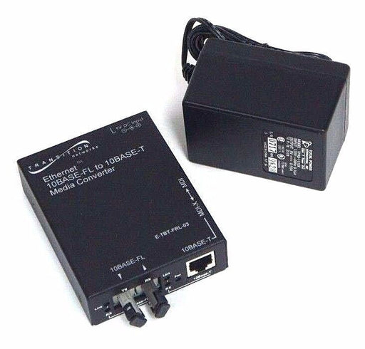 NIB TRANSITION NETWORKS E-TBT-FRL-03 CONVERTER ETHERNET 10BASE-FL TO 10BASE-T