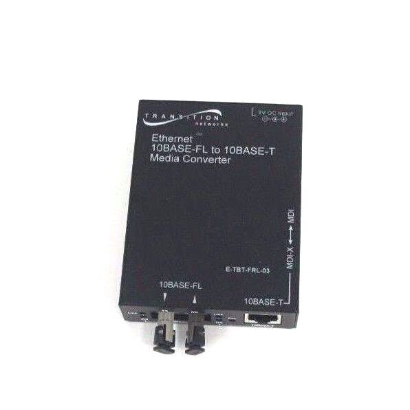 NIB TRANSITION NETWORKS E-TBT-FRL-03 CONVERTER ETHERNET 10BASE-FL TO 10BASE-T