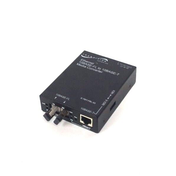 NIB TRANSITION NETWORKS E-TBT-FRL-03 CONVERTER ETHERNET 10BASE-FL TO 10BASE-T