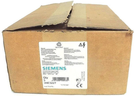 BOX OF 3 NEW SIEMENS 3NE3227 FUSES SITOR 250A, 1000VA.C.