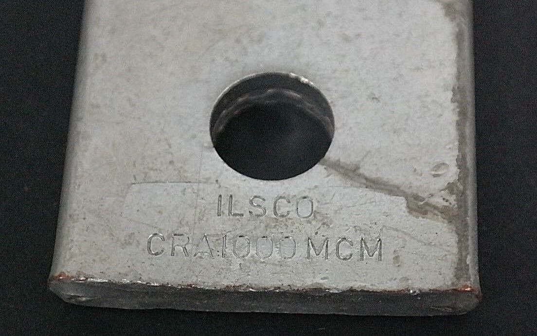 LOT OF 3 ILSCO CRA1000MCM ALUMINUM COMPRESSION LUGS DIE #18 WHITE CRAIOOOMCM