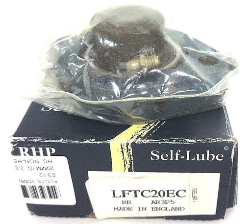 NIB RHP SELF-LUBE LFTC20EC 2-BOLT FLANGE BEARING 20MM ID, 2.812" B