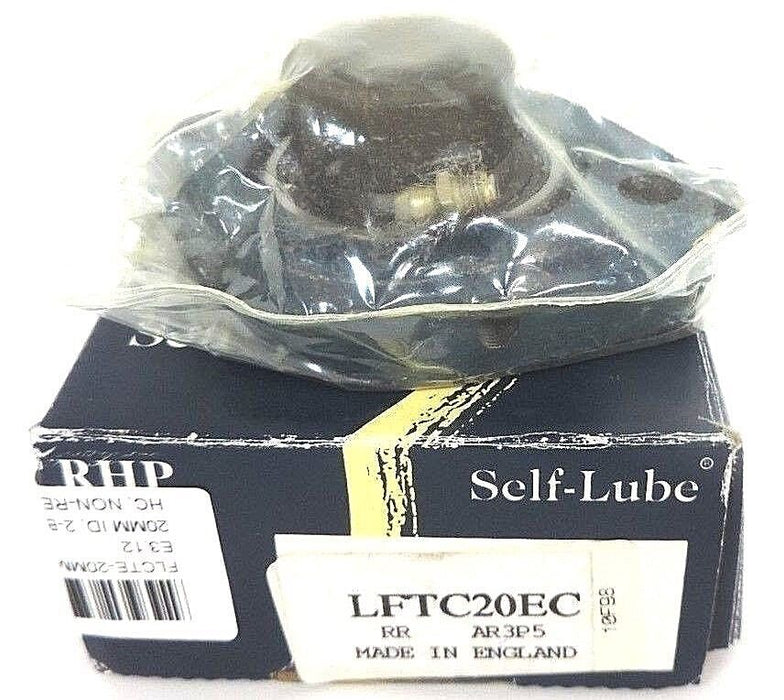NIB RHP SELF-LUBE LFTC20EC 2-BOLT FLANGE BEARING 20MM ID, 2.812" B