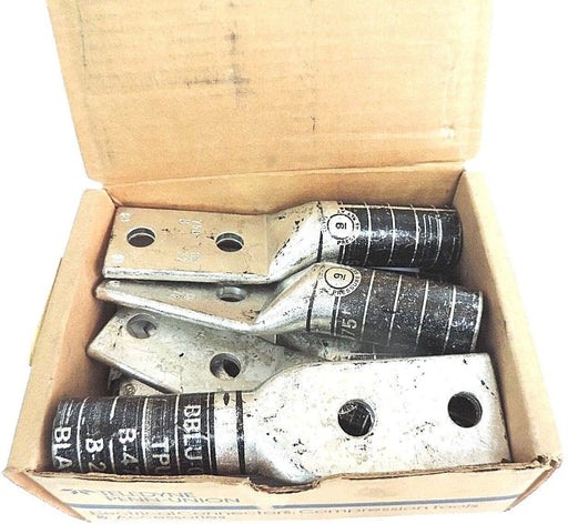 BOX OF 6 NEW TELEDYNE PENN-UNION BBLU-075D COPPER CRIMPS BLACK 1/2", 750MCM